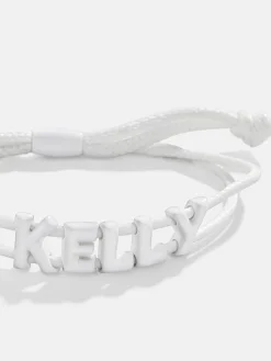 Say It All Custom Slider Cord Bracelet - White
