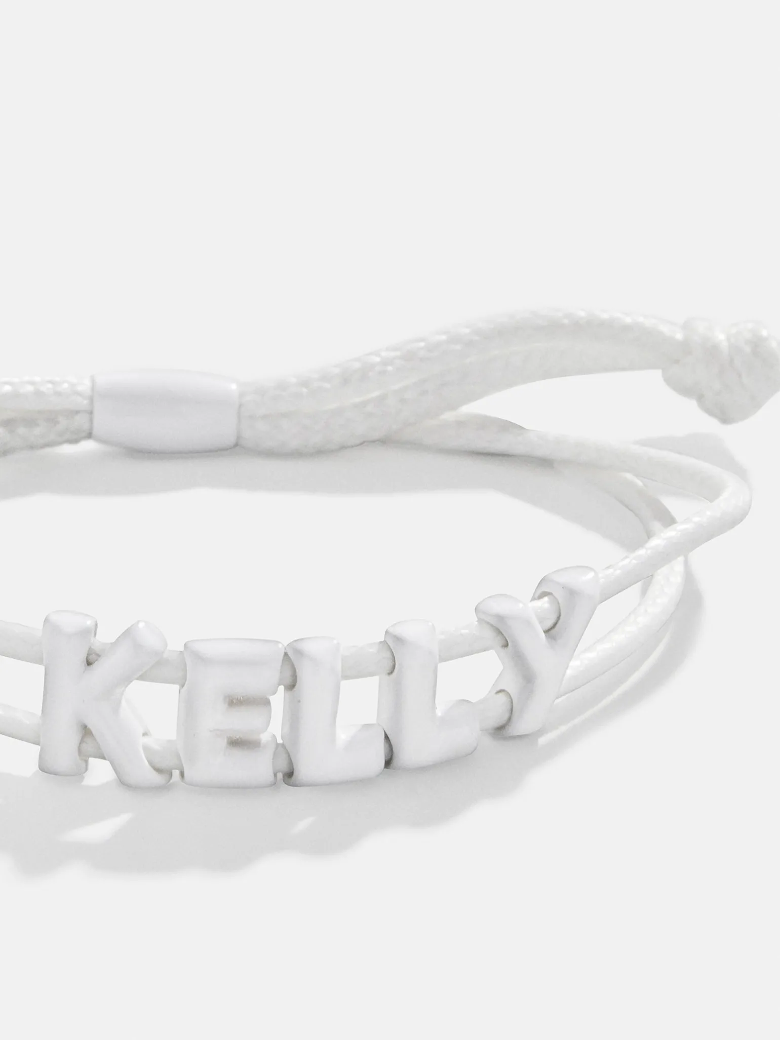 Say It All Custom Slider Cord Bracelet - White