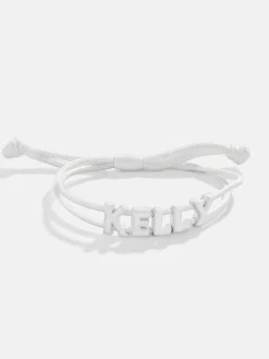 Say It All Custom Slider Cord Bracelet - White