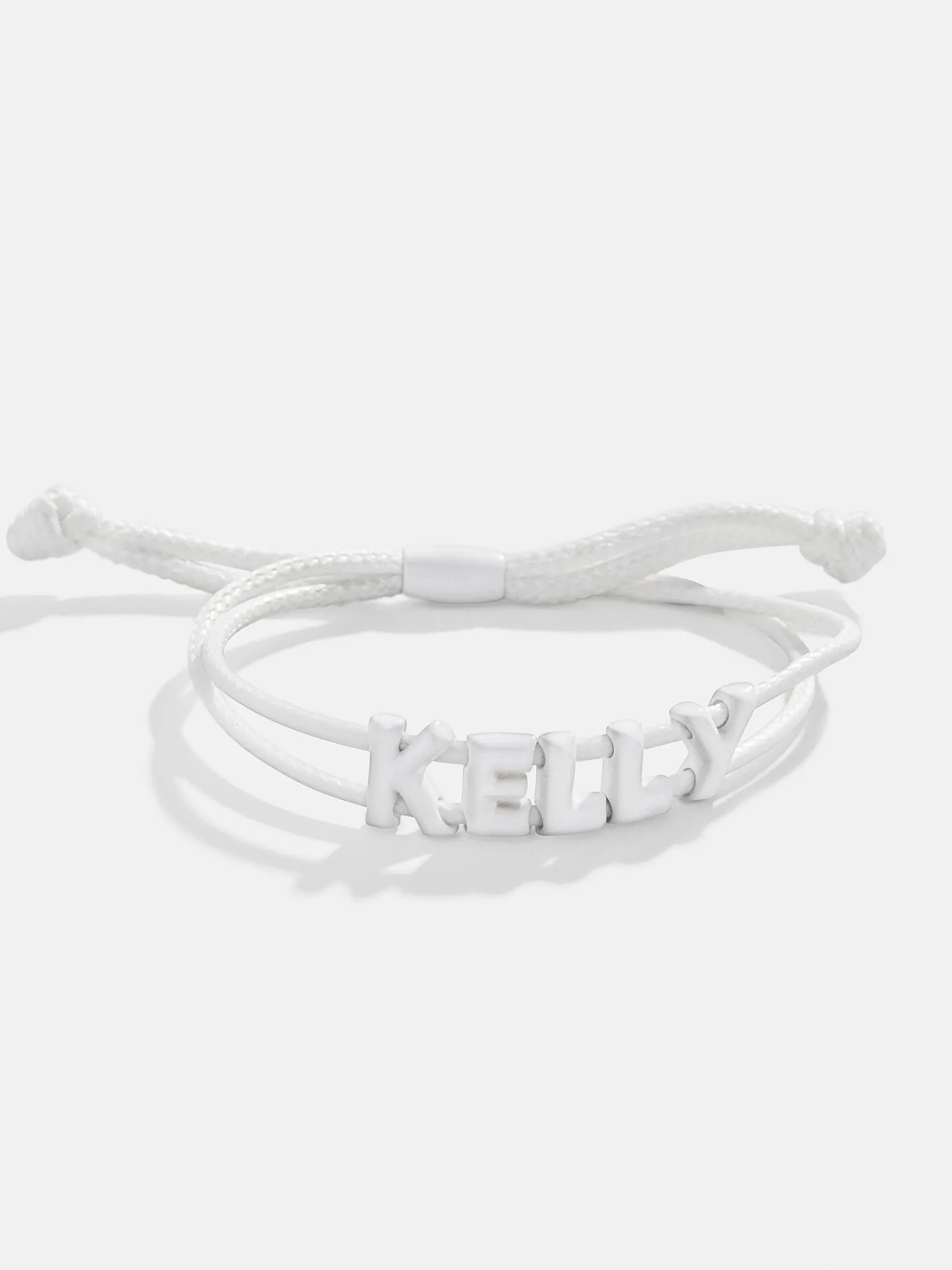 Say It All Custom Slider Cord Bracelet - White