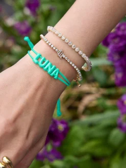 Say It All Custom Slider Bracelet - Turquoise