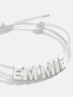 Say It All Custom Slider Bracelet - White