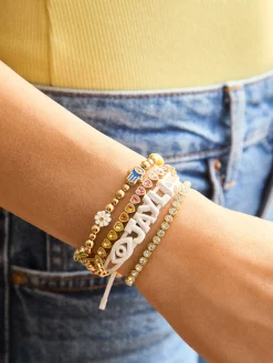 Say It All Custom Slider Bracelet - White