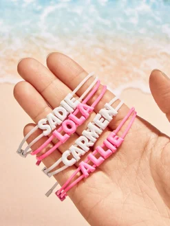 Say It All Custom Slider Bracelet - White