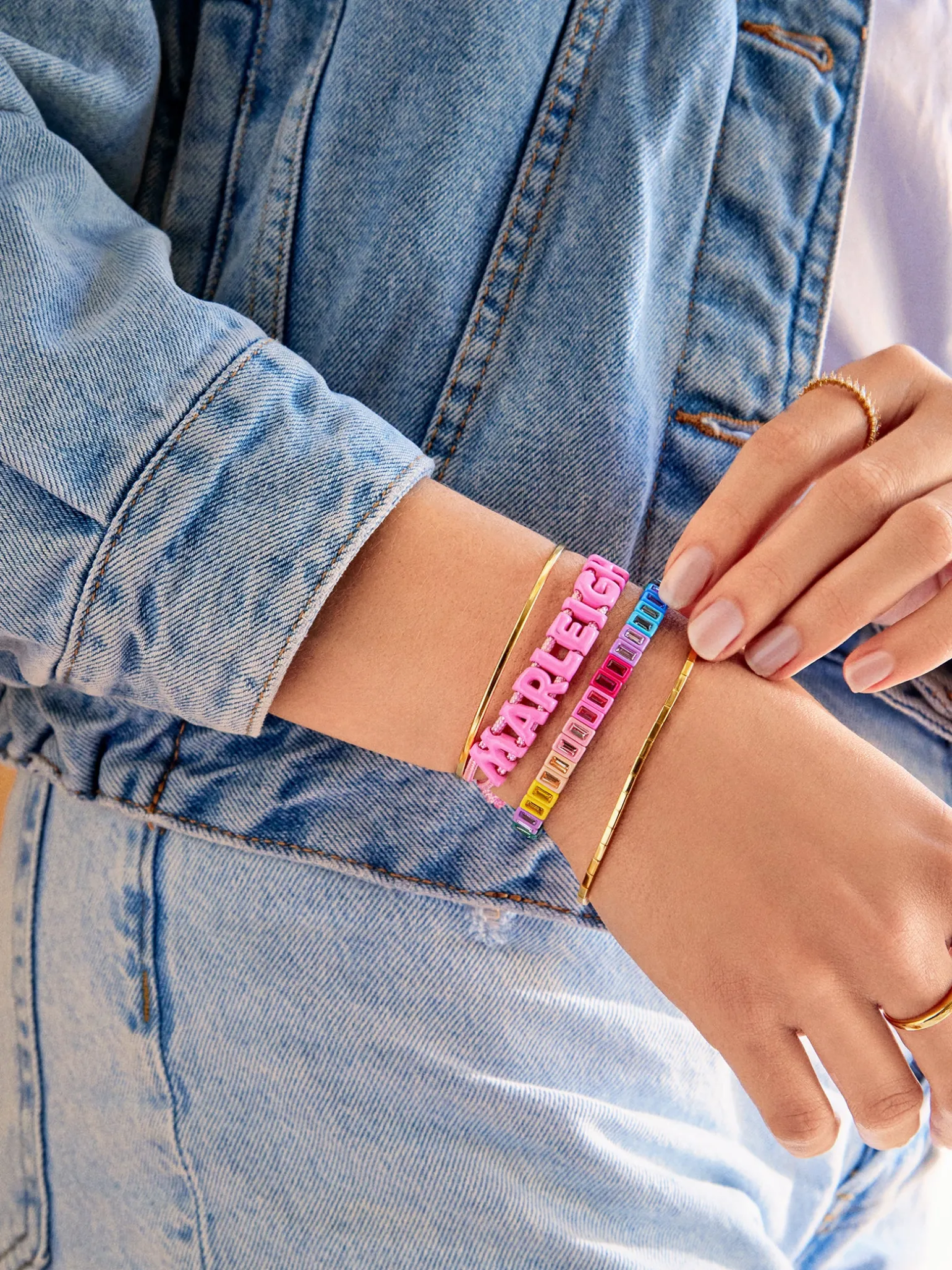 Say It All Custom Slider Cord Bracelet - Hot Pink