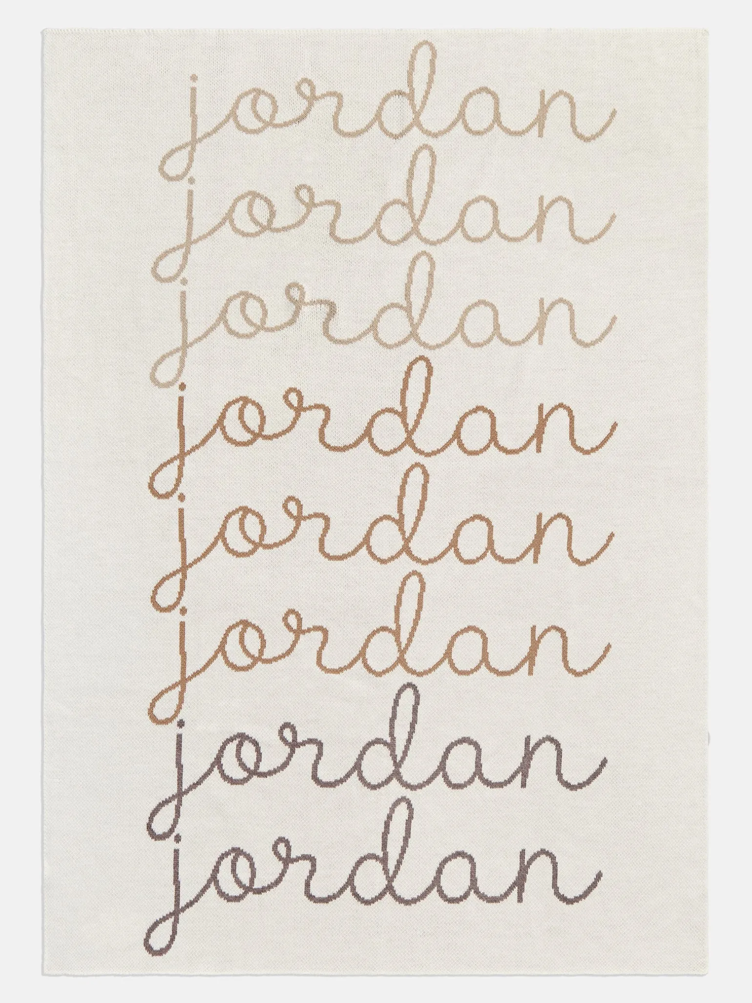 Script Ombre Name Custom Blanket - Beige/Brown