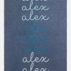 Script Ombre Name Custom Blanket - Denim/Light Blue