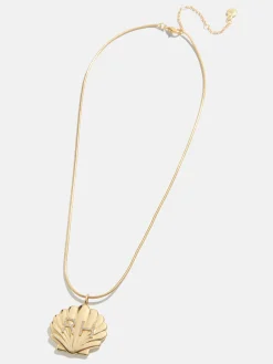 Seashell Custom Initial Necklace - Gold/Pavé