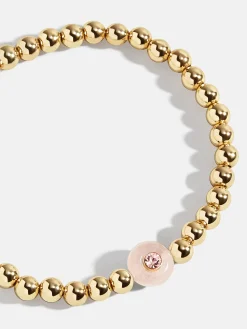 Semi-Precious Birthstone Pisa Bracelet - Rose Quartz