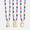 Semi-Precious Block Initial Necklace - Dark Multi
