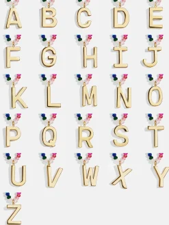 Semi-Precious Block Initial Necklace - Dark Multi