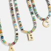 Semi-Precious Block Initial Necklace - Multi/Gold