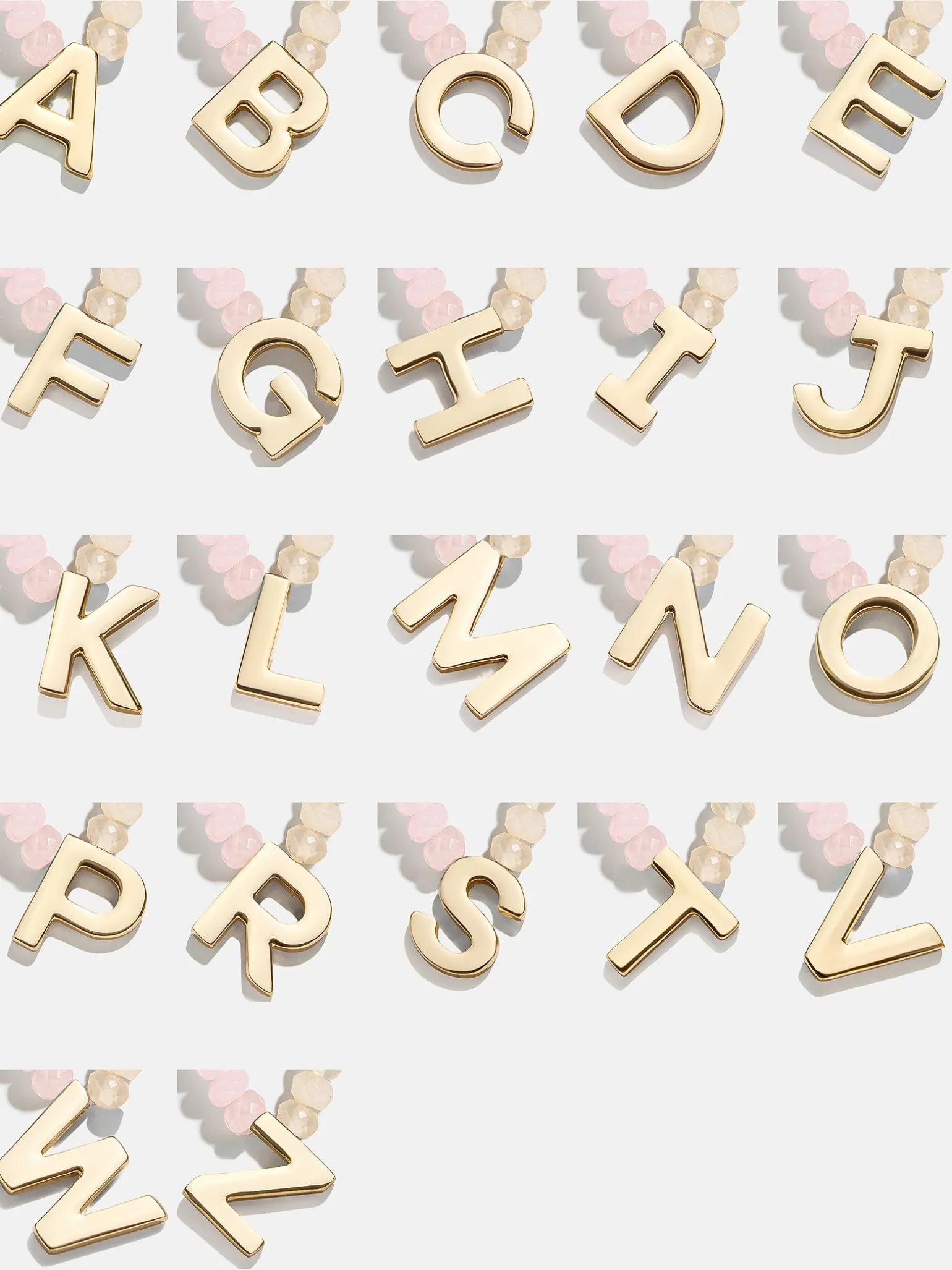 Semi-Precious Block Initial Necklace - Light Multi
