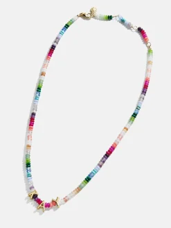 Semi-Precious Custom Nameplate Necklace - Multi