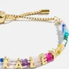 Semi-Precious Custom Nameplate Bracelet - Multi