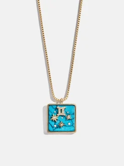 Semi-Precious Zodiac Pendant Necklace - Gemini