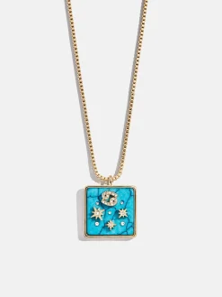 Semi-Precious Zodiac Pendant Necklace - Cancer