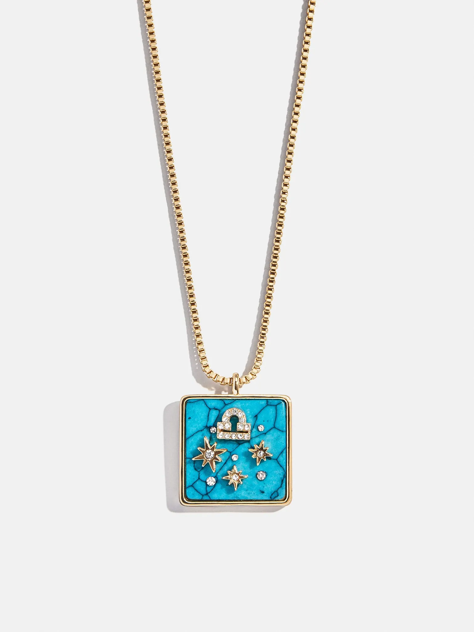 Semi-Precious Zodiac Pendant Necklace - Libra
