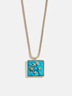 Semi-Precious Zodiac Pendant Necklace - Sagittarius