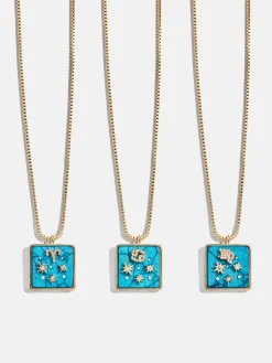 Semi-Precious Zodiac Pendant Necklace - Aries