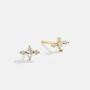 Serene 18K Gold Vermeil Kids’ Earrings - Gold/Pavé