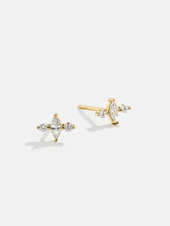 Serene 18K Gold Vermeil Kids’ Earrings - Gold/Pavé