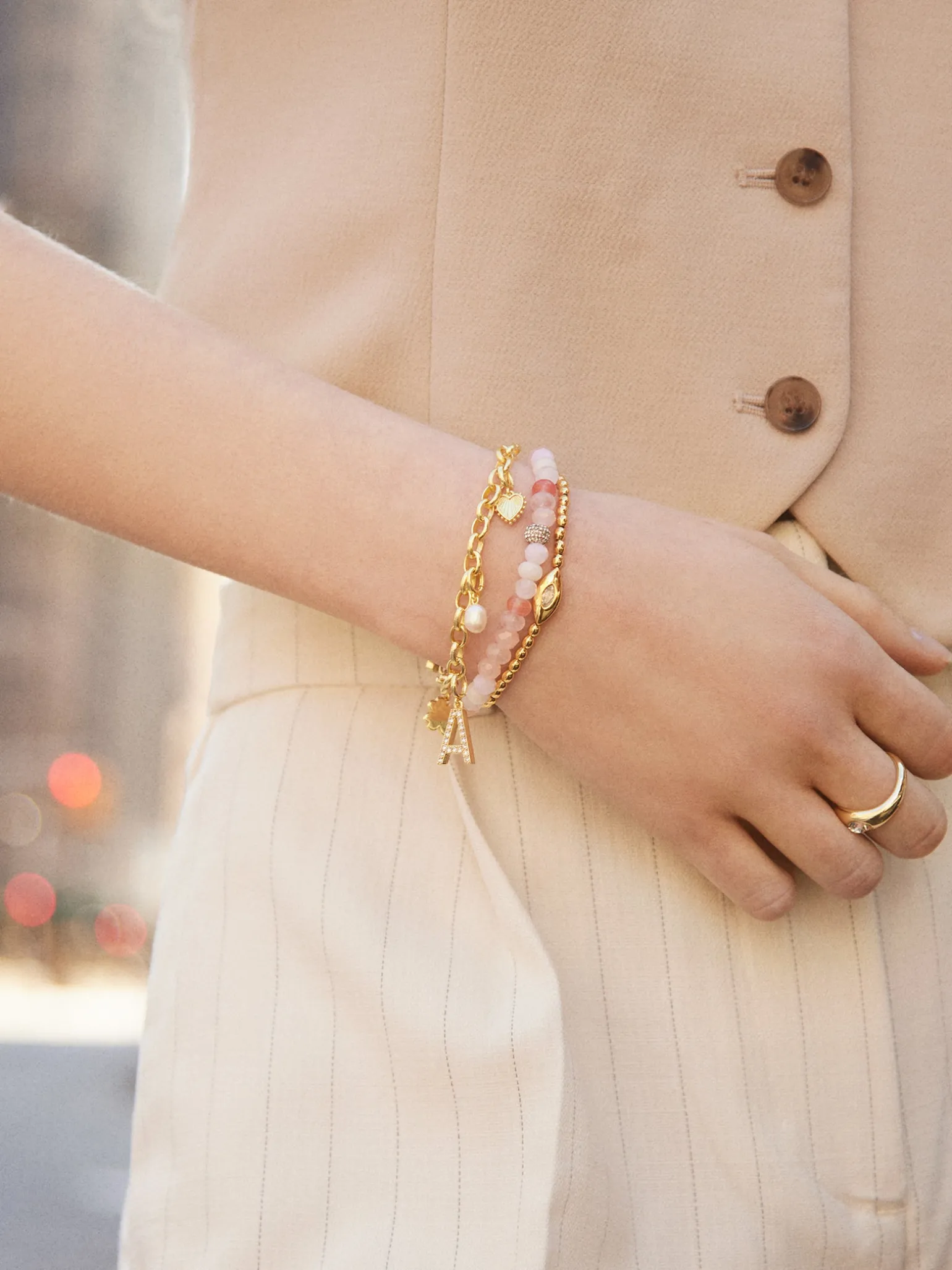 Silma 18K Gold Vermeil Evil Eye Bracelet - Gold/Pavé