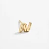Single 18K Gold Vermeil Double Initial Earring - Gold