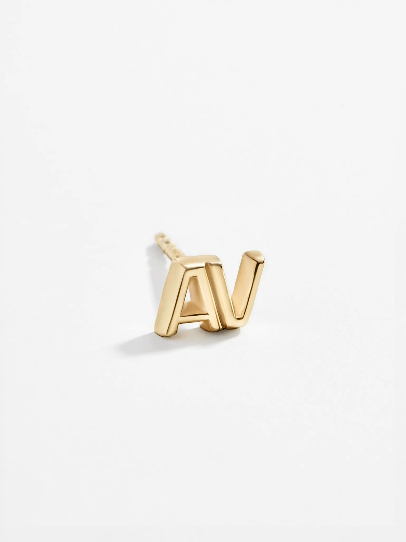 Single 18K Gold Vermeil Double Initial Earring - Gold