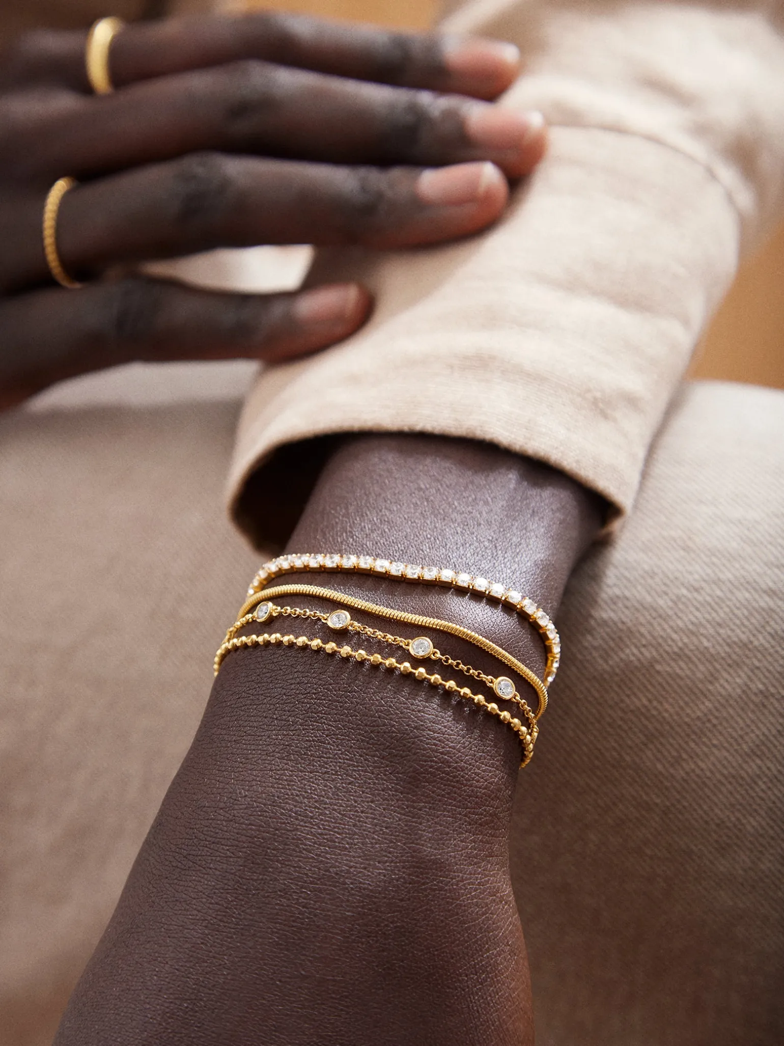 Skye 18K Gold Vermeil Layered Bracelet - Skye 18K Gold Vermeil Layered Bracelet