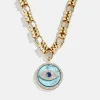 Sohla Evil Eye Statement Necklace - Gold/Turquoise