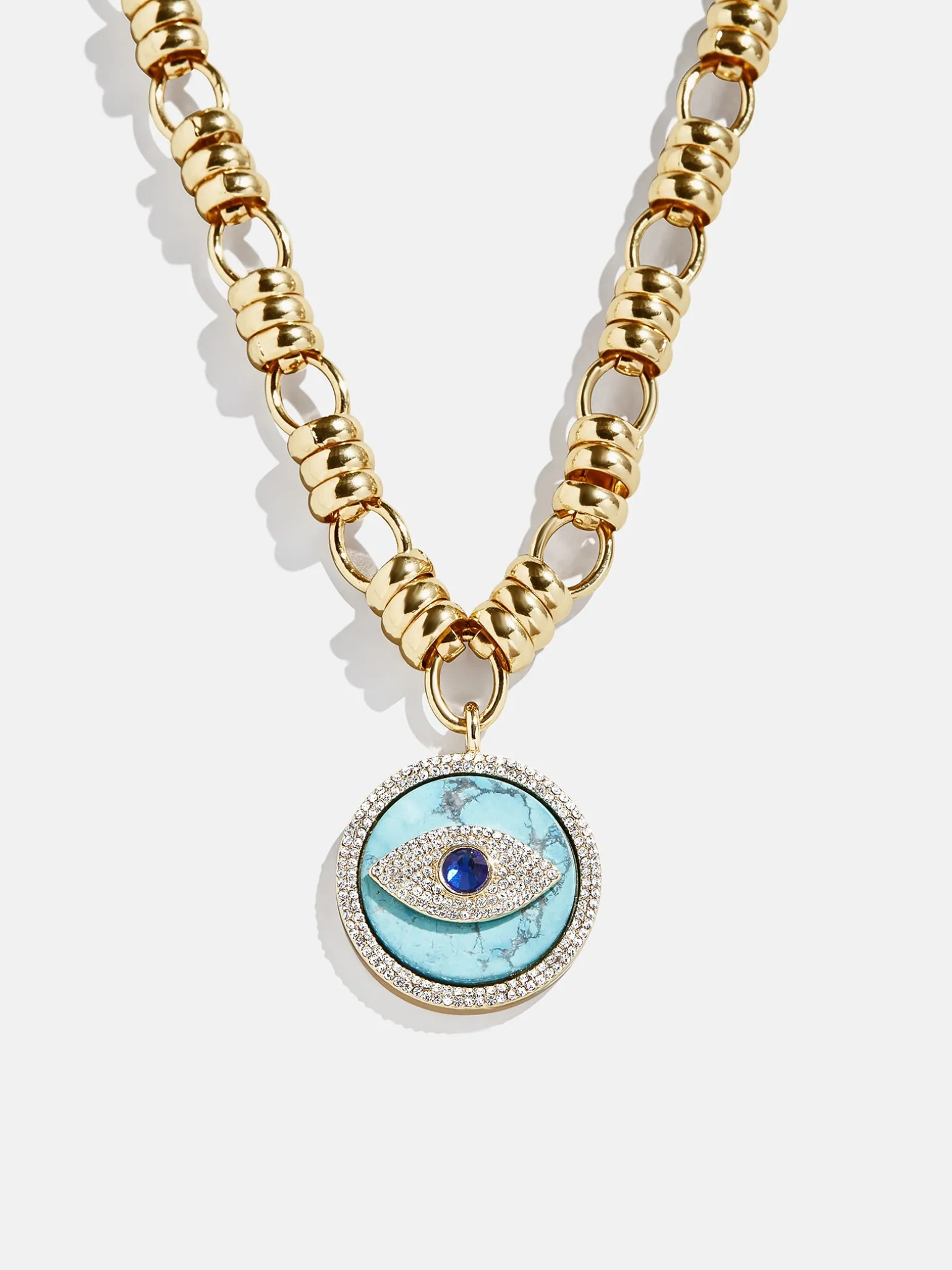Sohla Evil Eye Statement Necklace - Gold/Turquoise