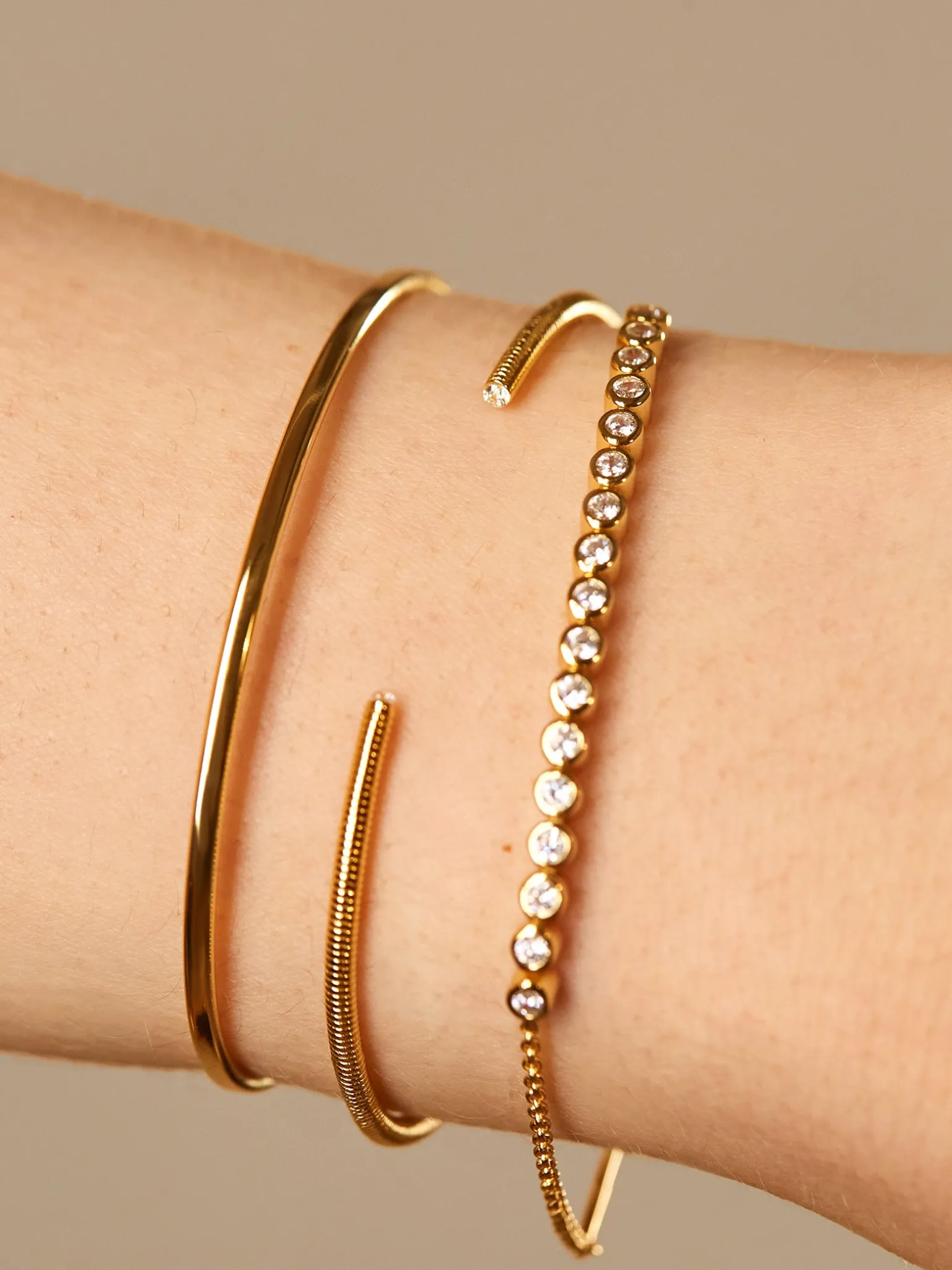 Sophie 18K Gold Vermeil Tennis Bracelet - Gold/Pavé