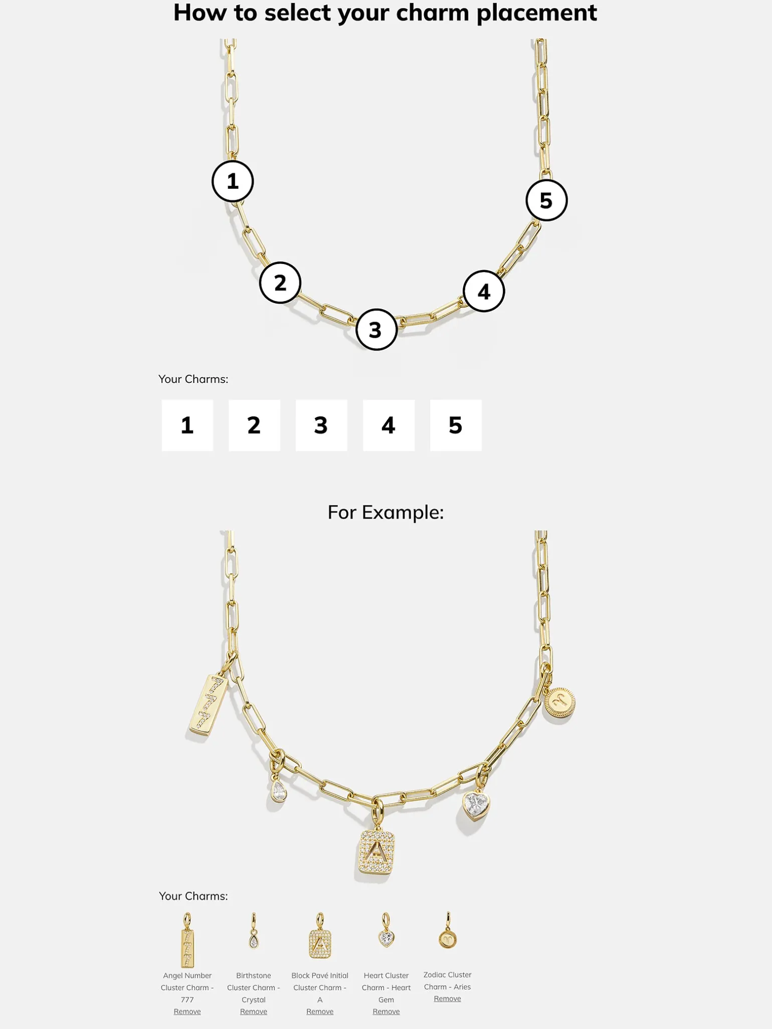 Spaced Custom Charm Necklace - Spaced Charm Necklace