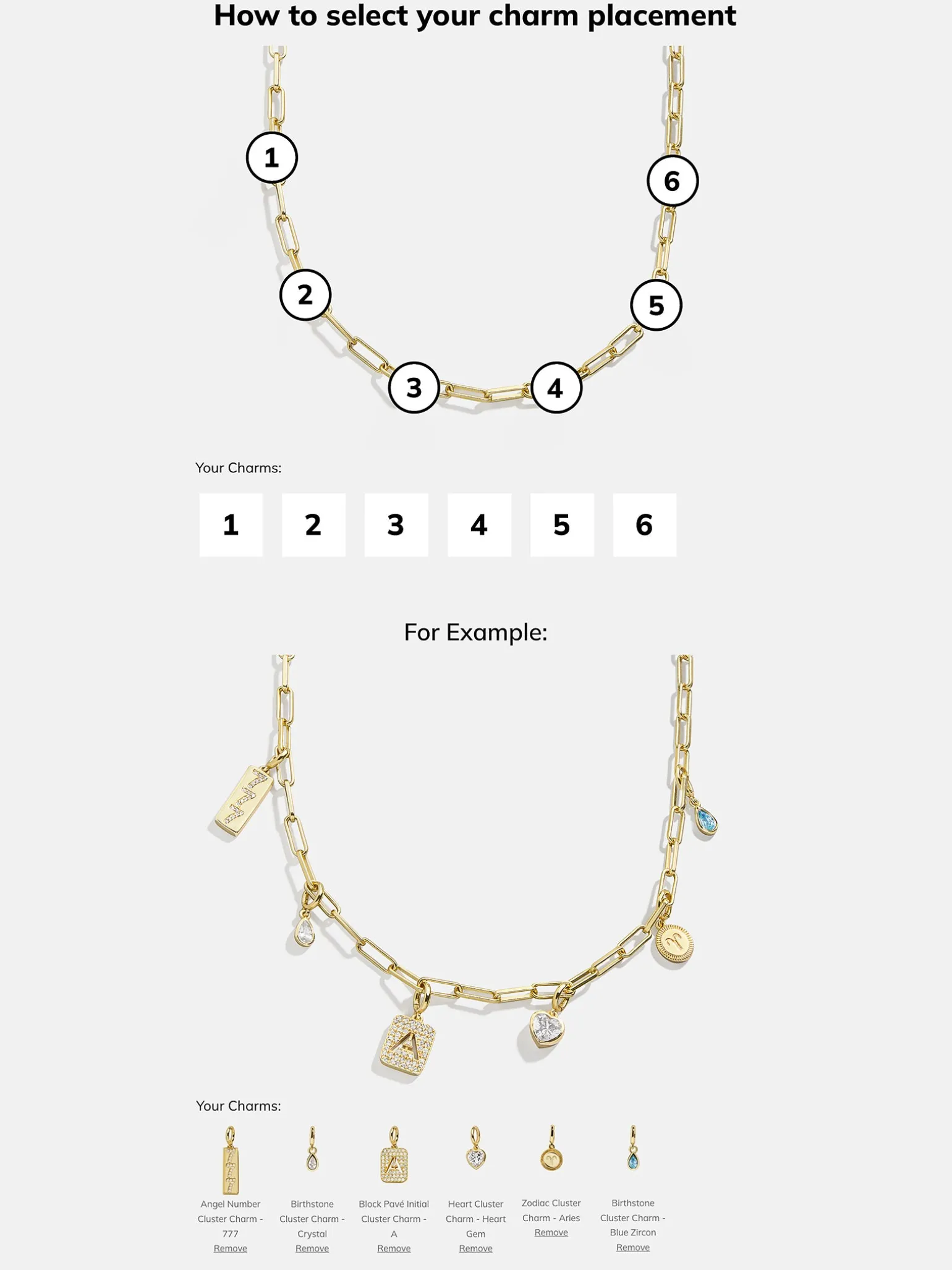 Spaced Custom Charm Necklace - Spaced Charm Necklace