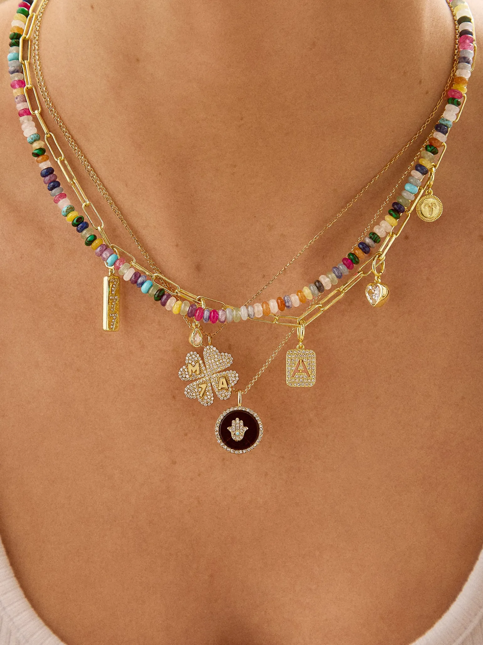 Spaced Custom Charm Necklace - Spaced Charm Necklace