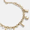 Spaced Letter Custom Charm Bracelet - Gold