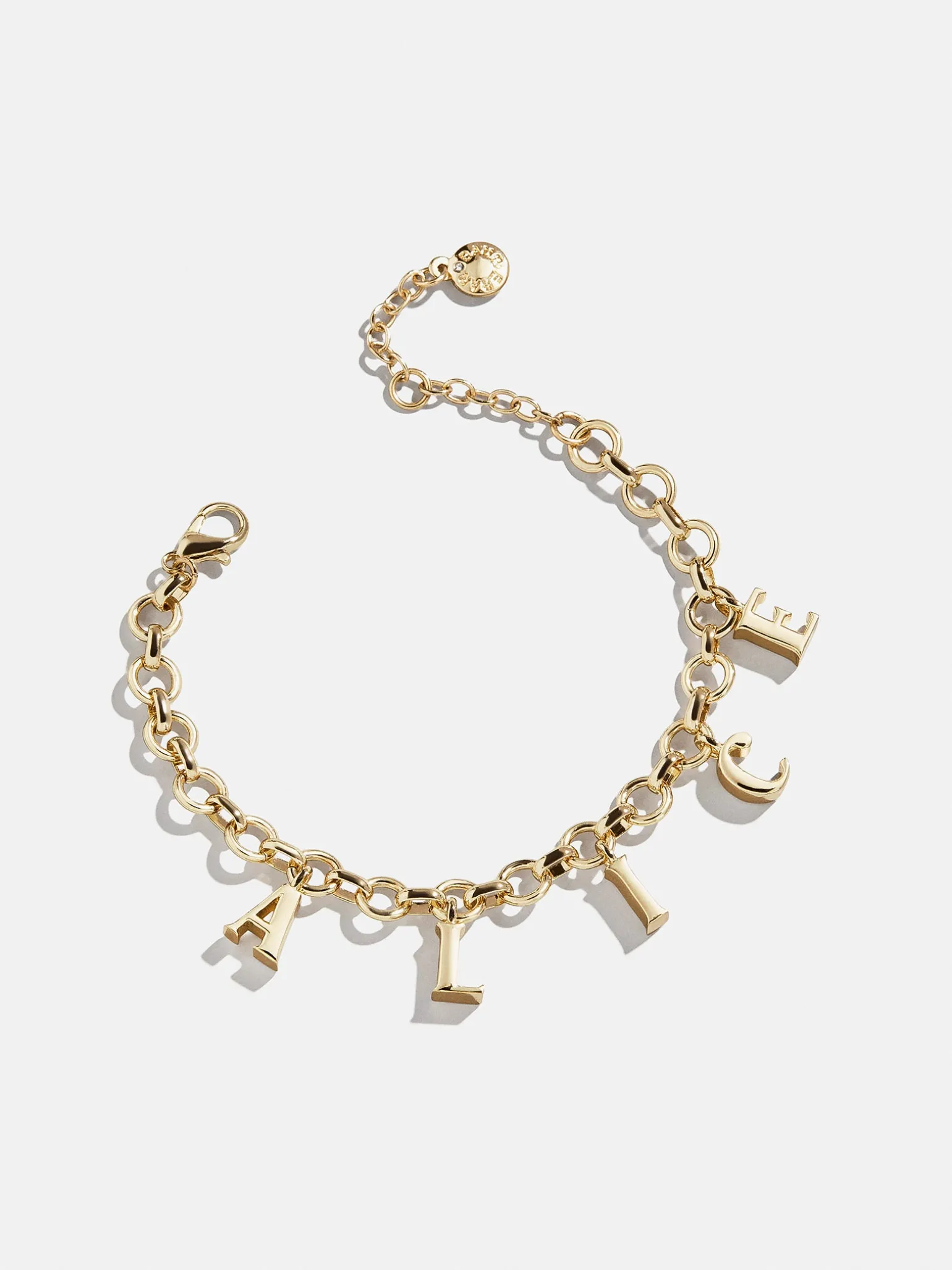 Spaced Letter Custom Charm Bracelet - Gold