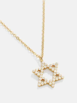 Star of David 18K Gold Vermeil Necklace - Gold/Pavé