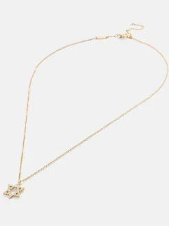 Star of David 18K Gold Vermeil Necklace - Gold/Pavé