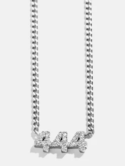 Sterling Silver Custom Angel Number Necklace - Silver