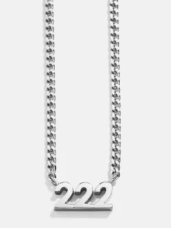 Sterling Silver Custom Angel Number Necklace - Silver