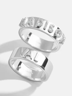 Sterling Silver Custom Block Ring - Sterling Silver