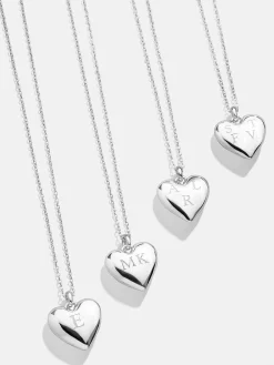 Sterling Silver Custom Bubble Heart Necklace - Sterling Silver