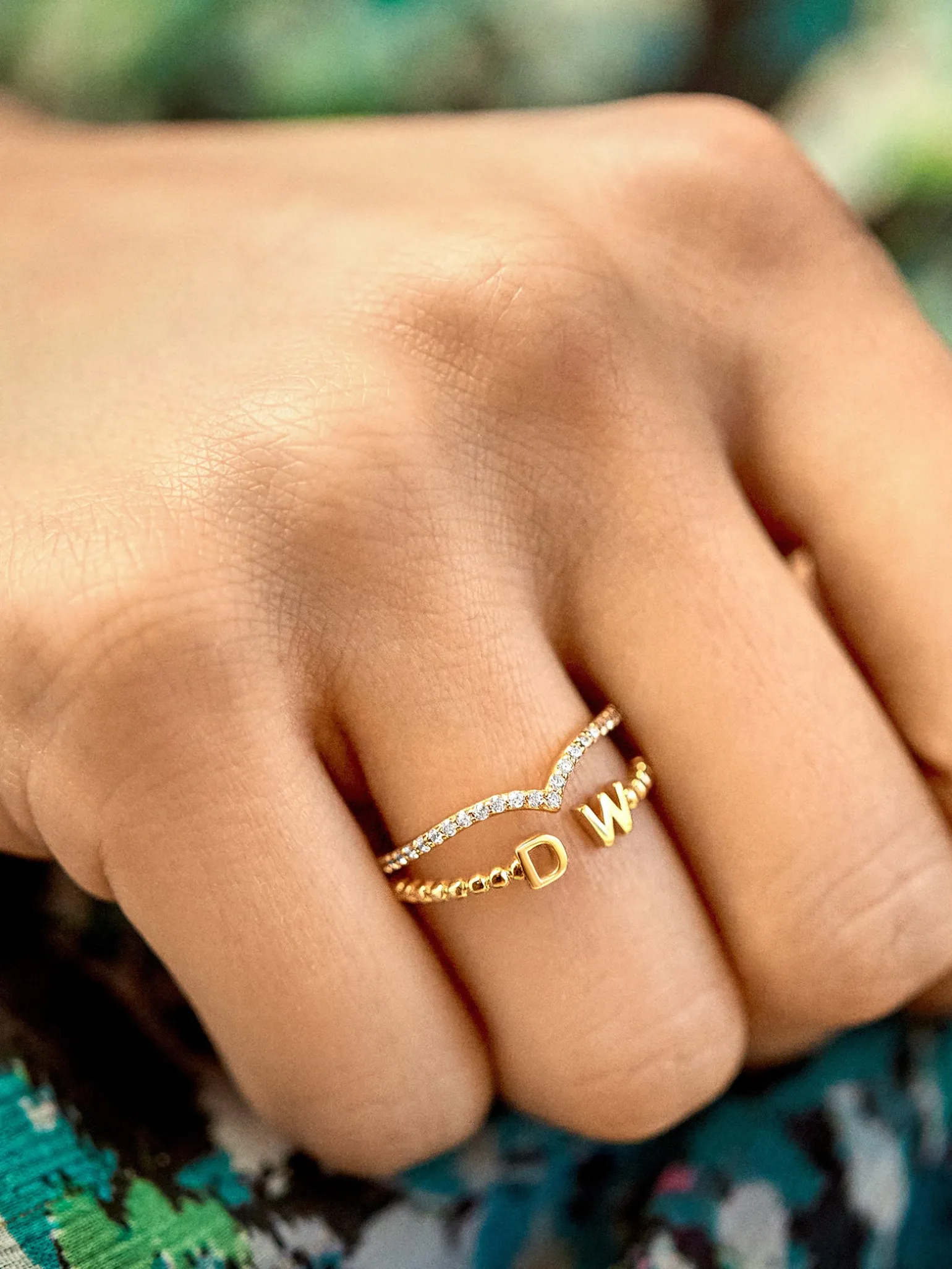 Sterling Silver Custom Initial Ring - Silver