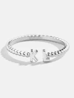 Sterling Silver Custom Initial Ring - Silver