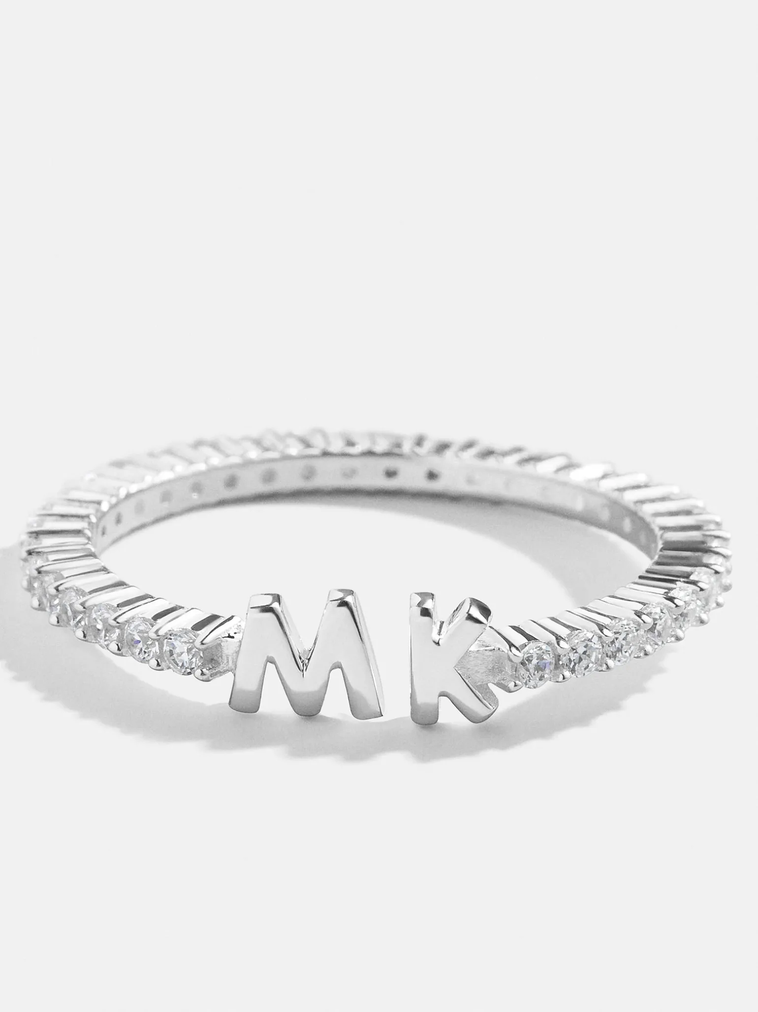 Sterling Silver Custom Initial Ring - Silver
