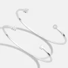 Sterling Silver Double Initial Custom Cuff Bracelet - Pavé/Silver