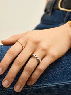 Sterling Silver Fineline Custom Nameplate Ring - Sterling Silver