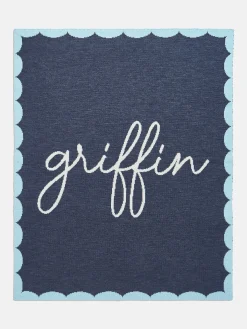 Subtly Scalloped Custom Blanket - Navy/Blue